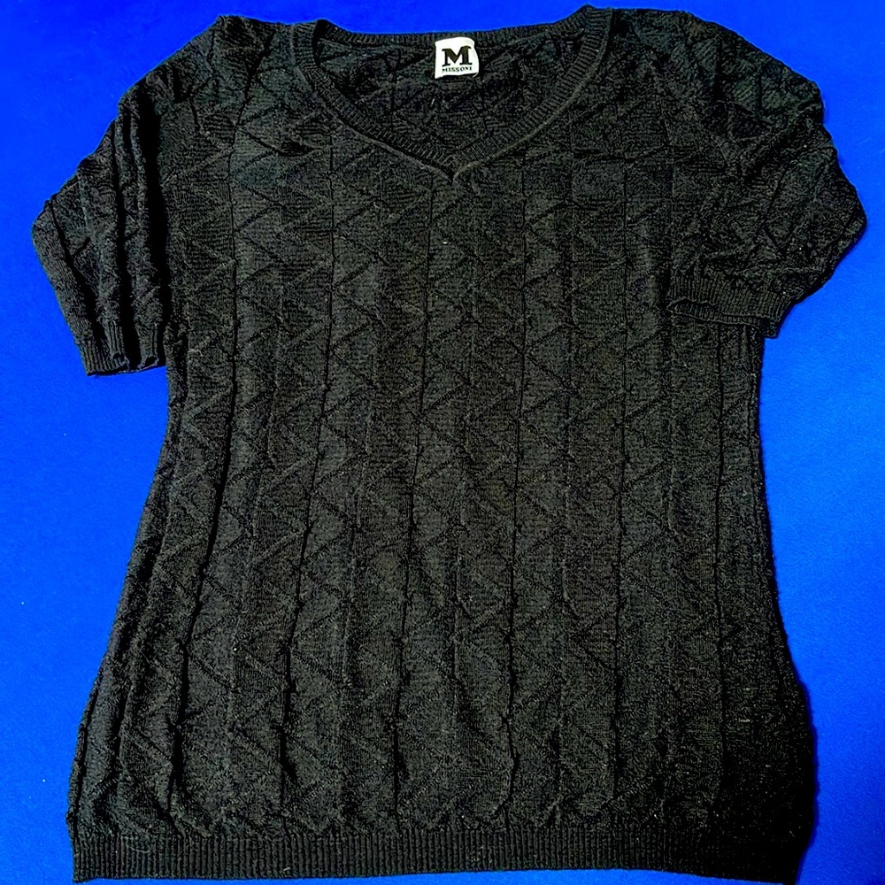 M Missoni Black 3/4th Sleeve Top, S/M